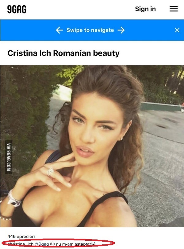 Cristina Ich, pe 9GAG