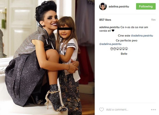 Adelina Pestriţu, împreună cu fetiţa unei prietene comune de-ale ei şi ale lui Speak