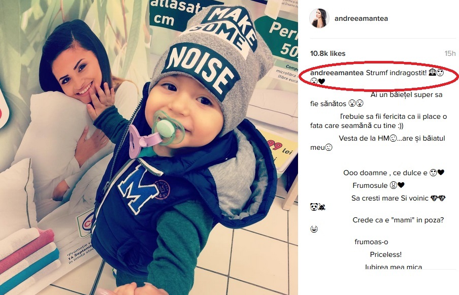 Băieţelul Andreei Mantea, îndrăgostit de o brunetă din reclame