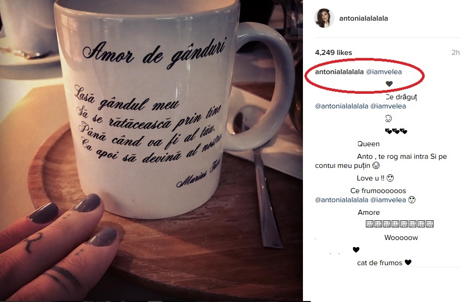 Antonia, mesaj pentru Alex Velea