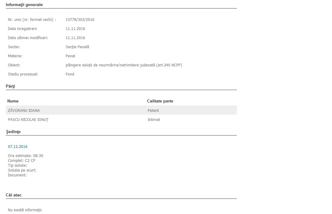 Plângerea penală făcută de Oana Zăvoranu împotriva lui Pepe