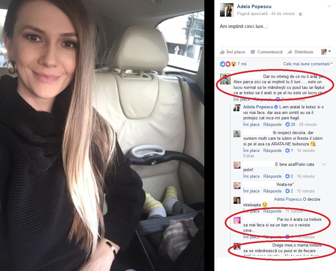 Adela Popescu, criticată de fani pentru poza cu micuţul Alexandru