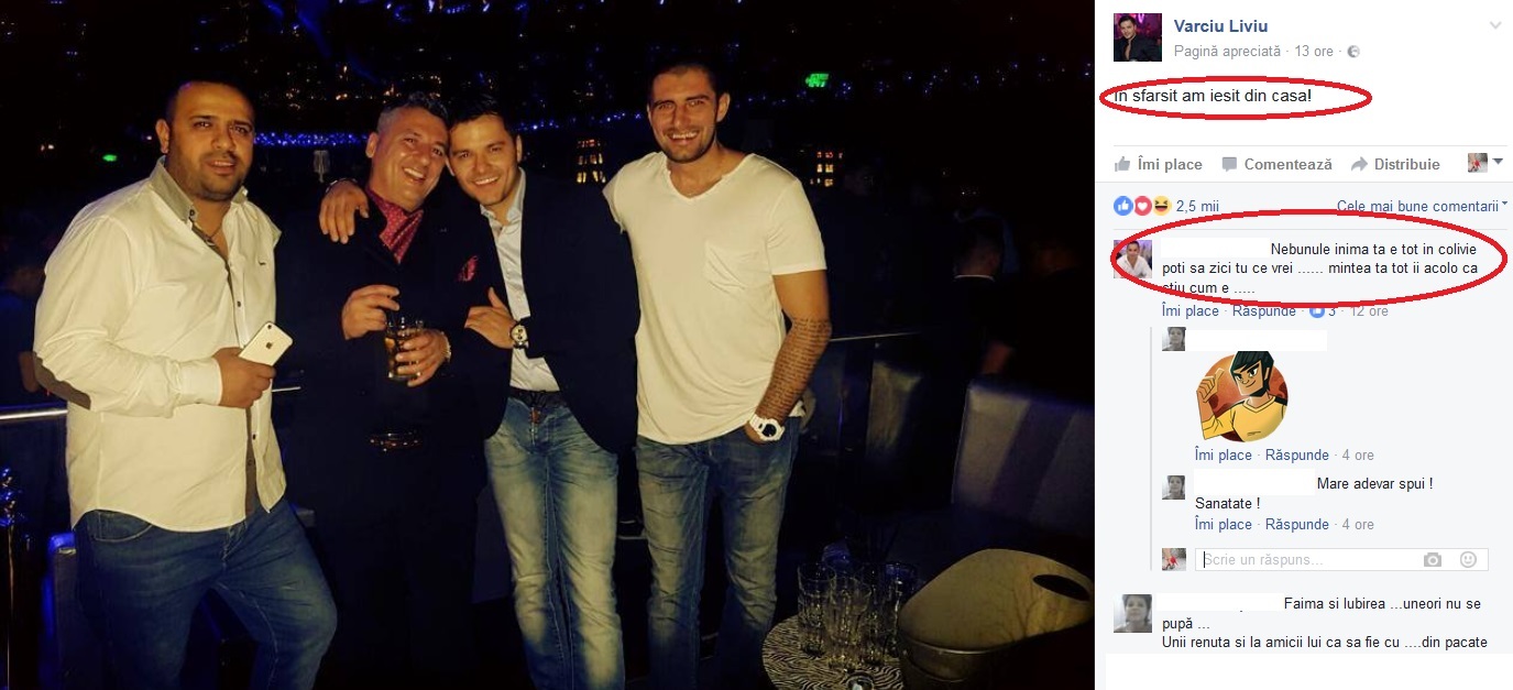 Liviu Vârciu, împreună cu prietenii în club