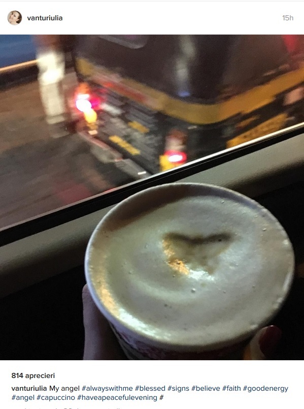 Iulia Vântur, fericită că i-a apărut un înger în cafea