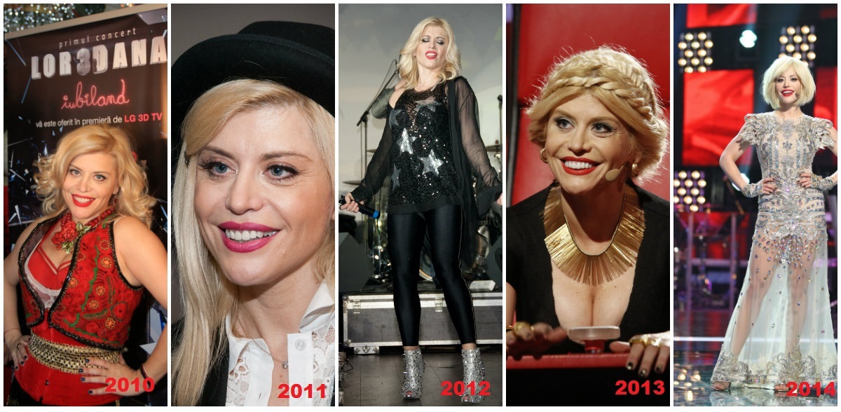 Transformările Loredanei Groza în perioada 2010 - 2014