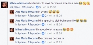 Conversaţia dintre Ana Mocanu şi sora ei, Mihaela