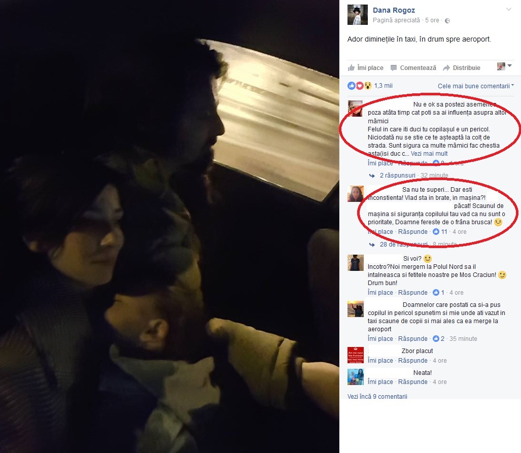 Dana Rogoz, acuzată de inconştienţă din cauza faptului că-şi ţine copilul în braţe când merge cu maşina