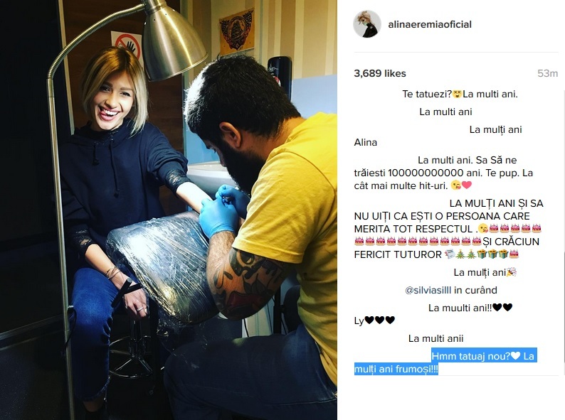 Alina Eremia şi-a făcut tatuaj nou