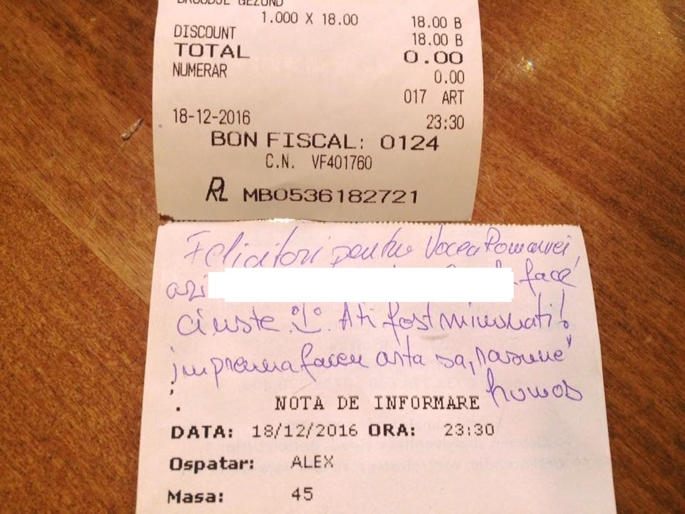 Bonul fiscal şi mesajul primit de Tudor Chirilă la finalul întâlnirii lui cu elevii de la Vocea României