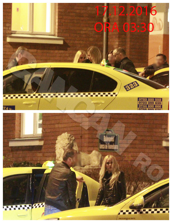 Daniela Crudu, şifonată pe bancheta din spate a unui taxi.