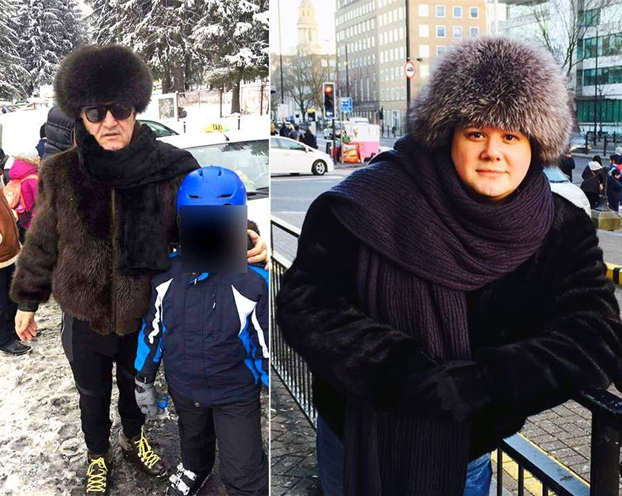 Fuego şi Gigi Becali poartă o ţinută asemănătoare.