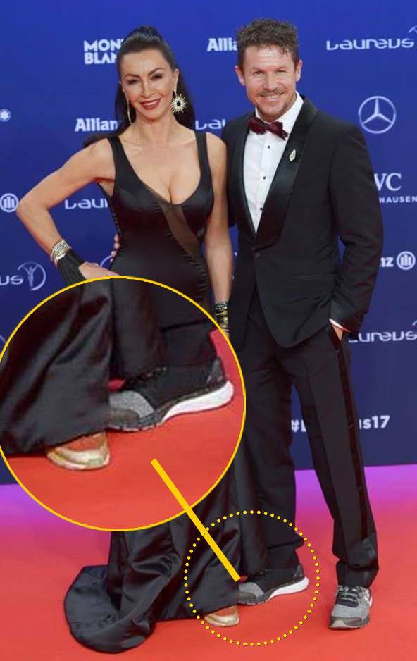 Mihaela Rădulescu şi iubitul ei au purtat pantofi sport la Premiile Laureus.