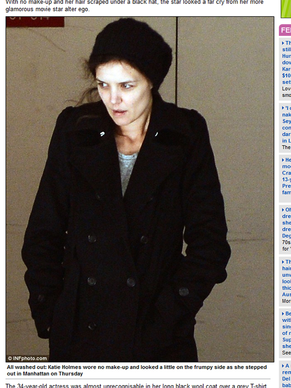 Katie Holmes, fără machiaj! Actriţa arată foarte rău şi pare extenuată! Ce credeţi că a adus-o în pragul ăsta?