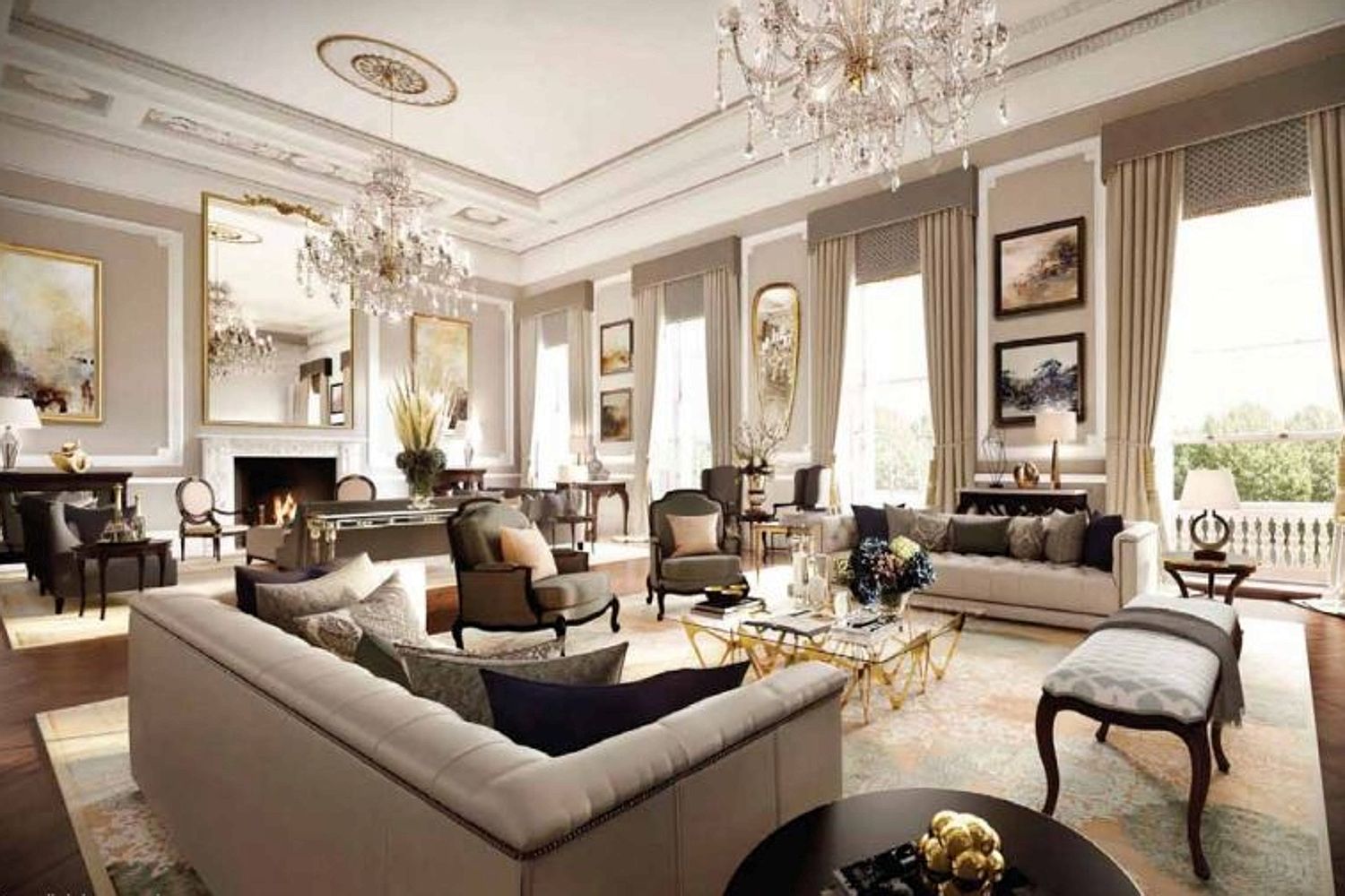 Asa arata una dintre cele 7 sali de receptie din interiorul casei regale