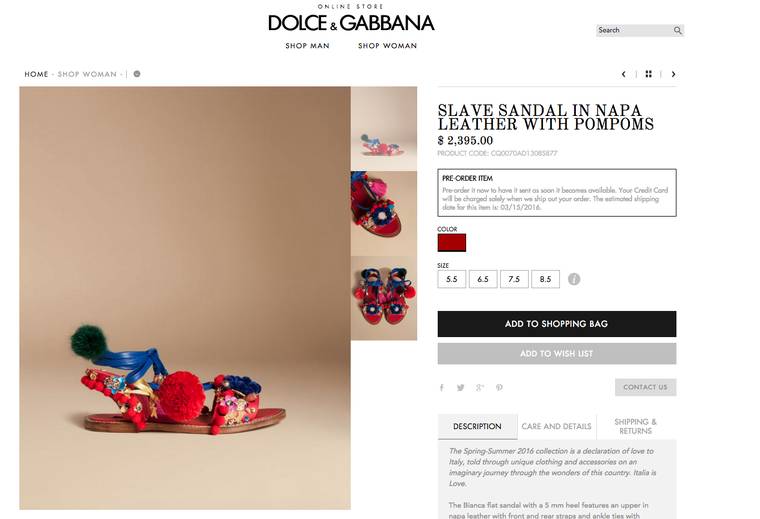 D&G vrea să vândă “sandale de sclavi”, iar fanele brandului sunt revoltate