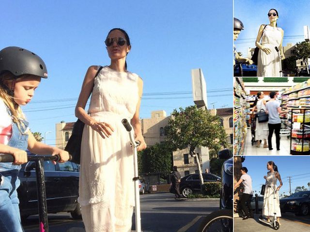 Angelina alături de fiica sa la o plimbare 