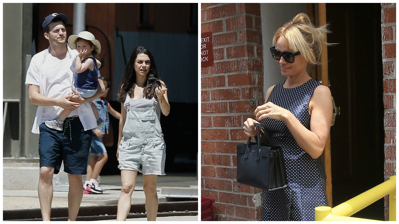 Pamela a preferat să îşi mascheze chipul alegând să poarte o pereche de ochelari de soare.