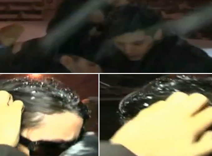 Stiind ca e filmata, desi era slabita si nici nu putea sa mearga, Oana si-a aranjat cu grija parul