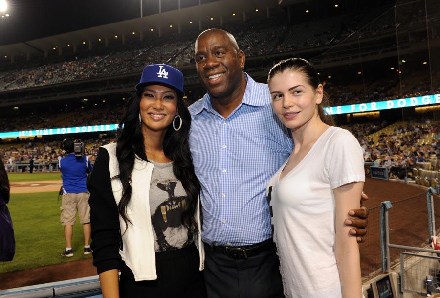 Monica Gabor alaturi de Magic Johnson si Kimora Lee Simmons