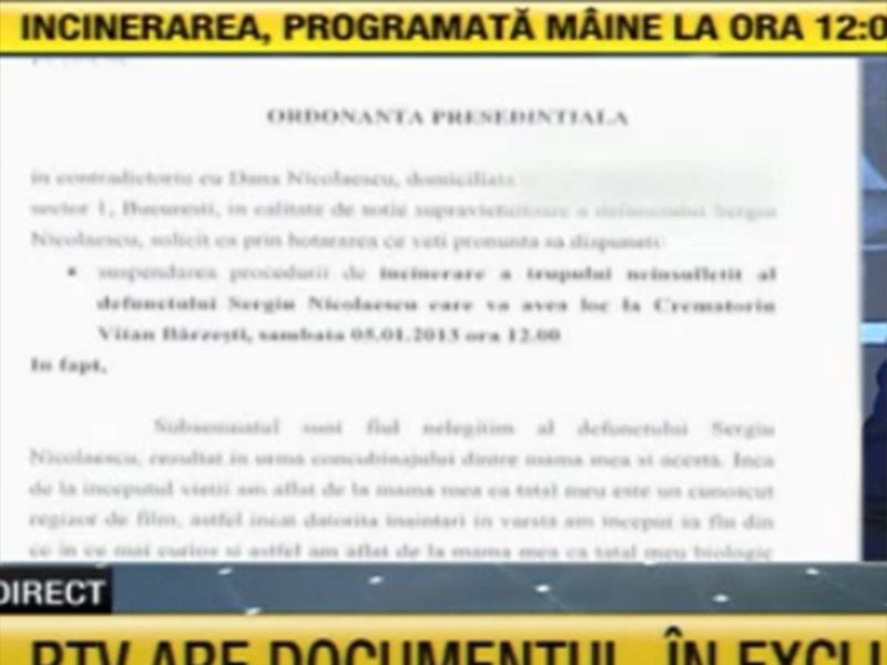 Scandal de proporţii înainte de incinerarea lui Sergiu Nicolaescu! Un document oficial opreşte această acţiune!
