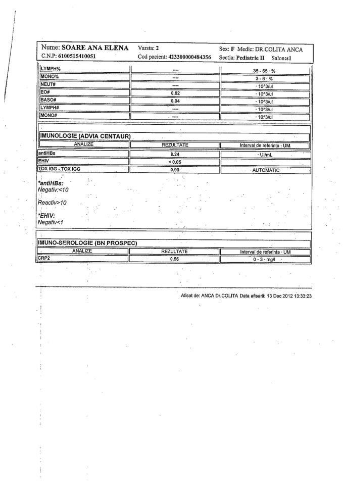 Fisele medicale ale fetitei contin un diagnostic tulburator- leucemie