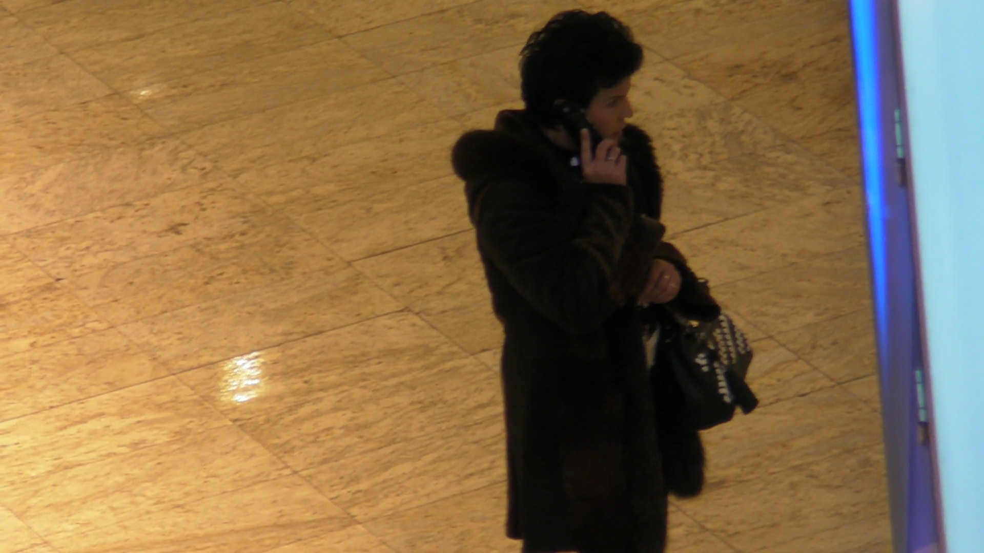 Cand i-a sunat telefonul, Anca Constantinescu s-a retras departe de sot si a vorbit timp de cateva minute, probabil pentru a nu-l deranja