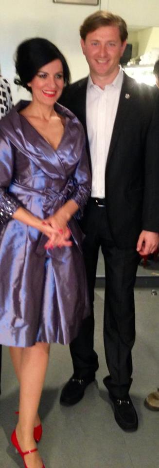 Onoare. Mike Costache, in backstage, alaturi de soprana Angela Gheorghiu
