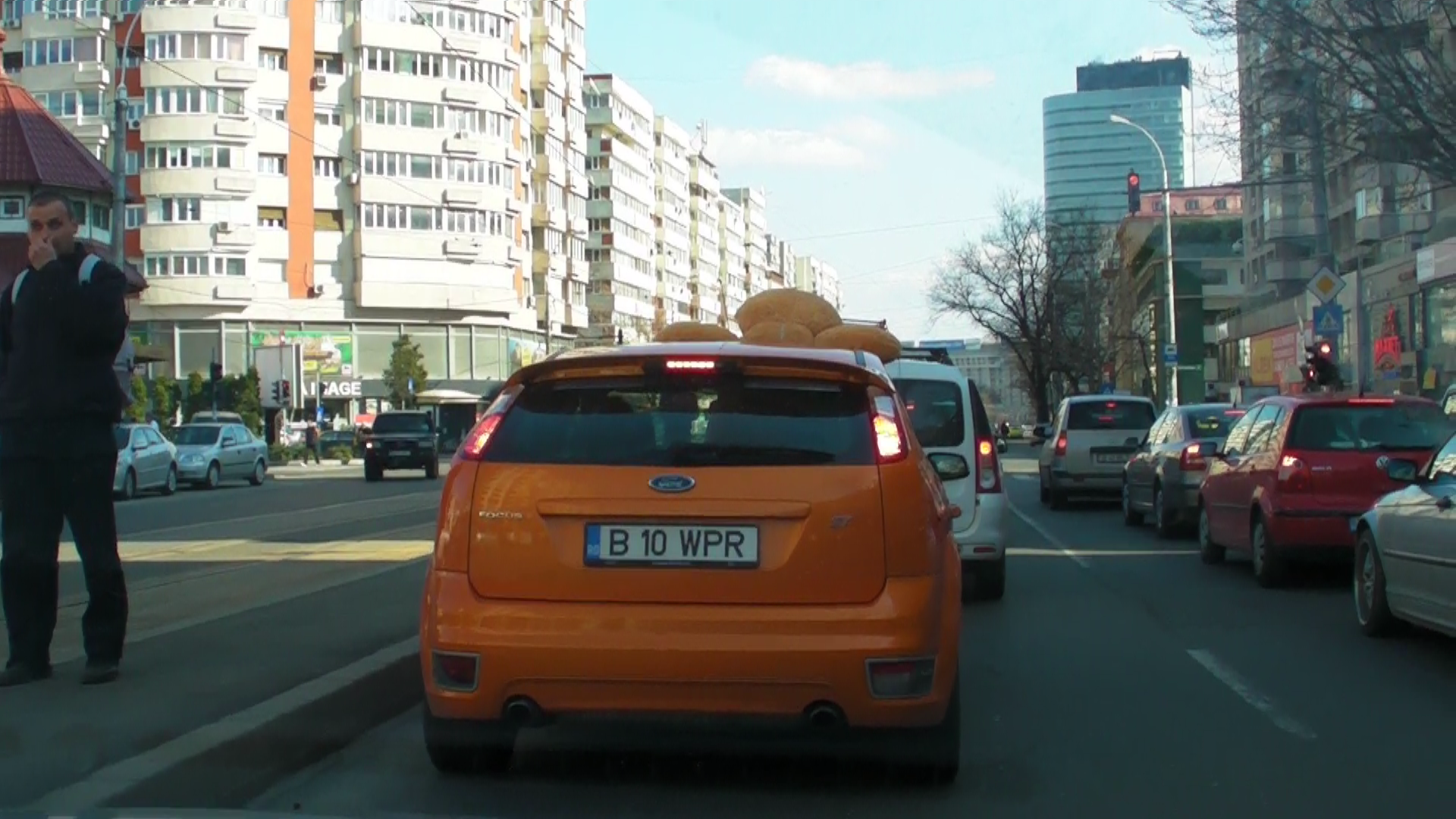 Un sofer si-a scos maimutoiul la plimbare