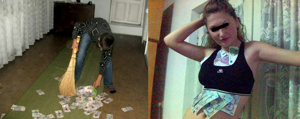 El strange banii, ea ii lipeste pe corp