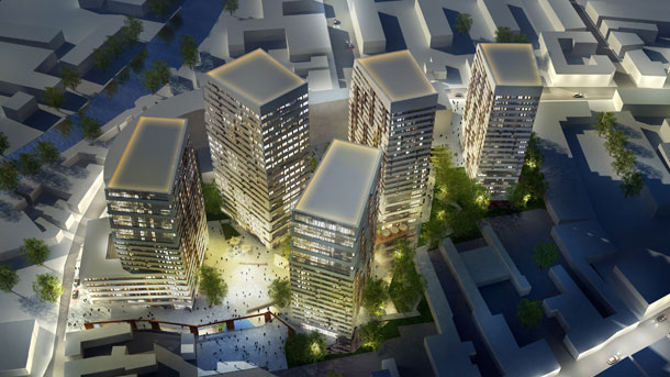 Macheta ansamblului rezidential din Cluj la care a lucrat fiul fostului ministru de razboi al lui Hitler (foto:.as-p.de)