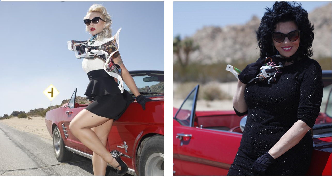 În clipul vintage turnat în deşertul de lângă Los Angeles, Carmen si Alexandra conduc un Mustang din ’62carmen harra