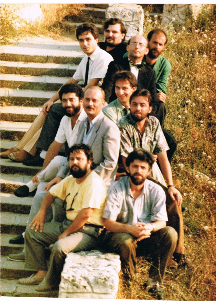 Silviu Petcu, Ioan Gyuri Pascu, Doru Pircalabu, Toni Grecu, Florin Constantin_Stamina, Darie Valentin, Catalin Mireuta, Antonesi Doru si Goran Kartalija, la Costinesti, in 2000