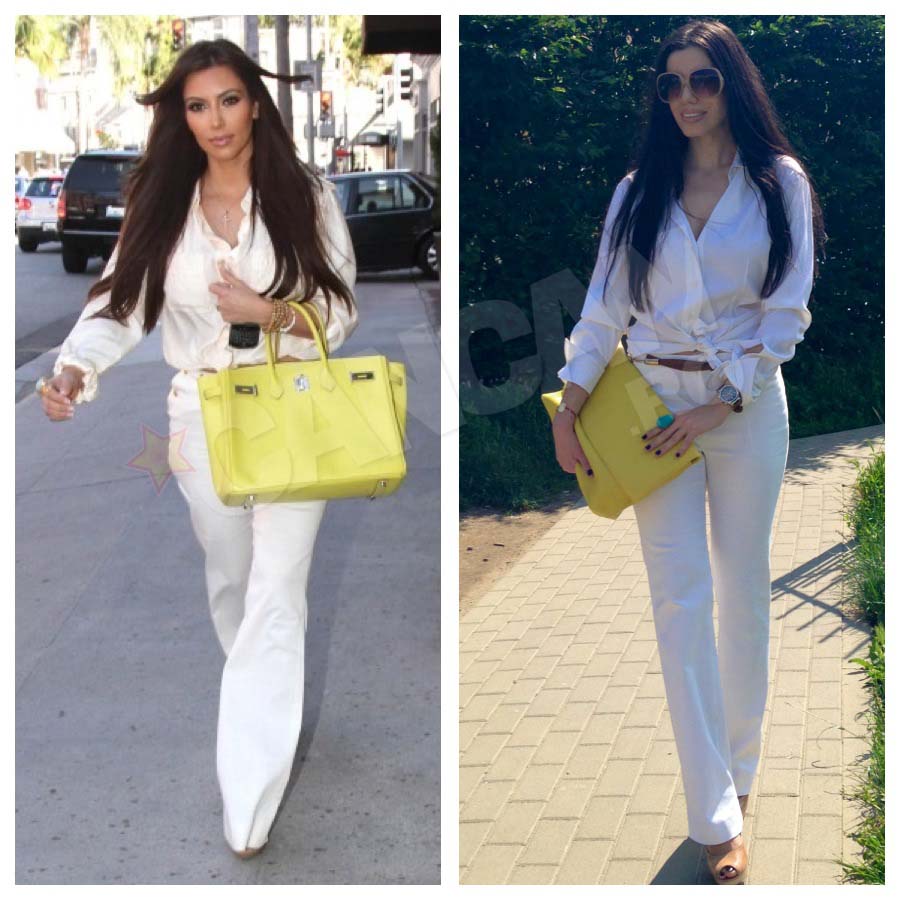 In aceasta fotografie, Kim si Ileana poarta inclusiv aceeasi pereche de ochelari, care costa aproximativ 200 de euro