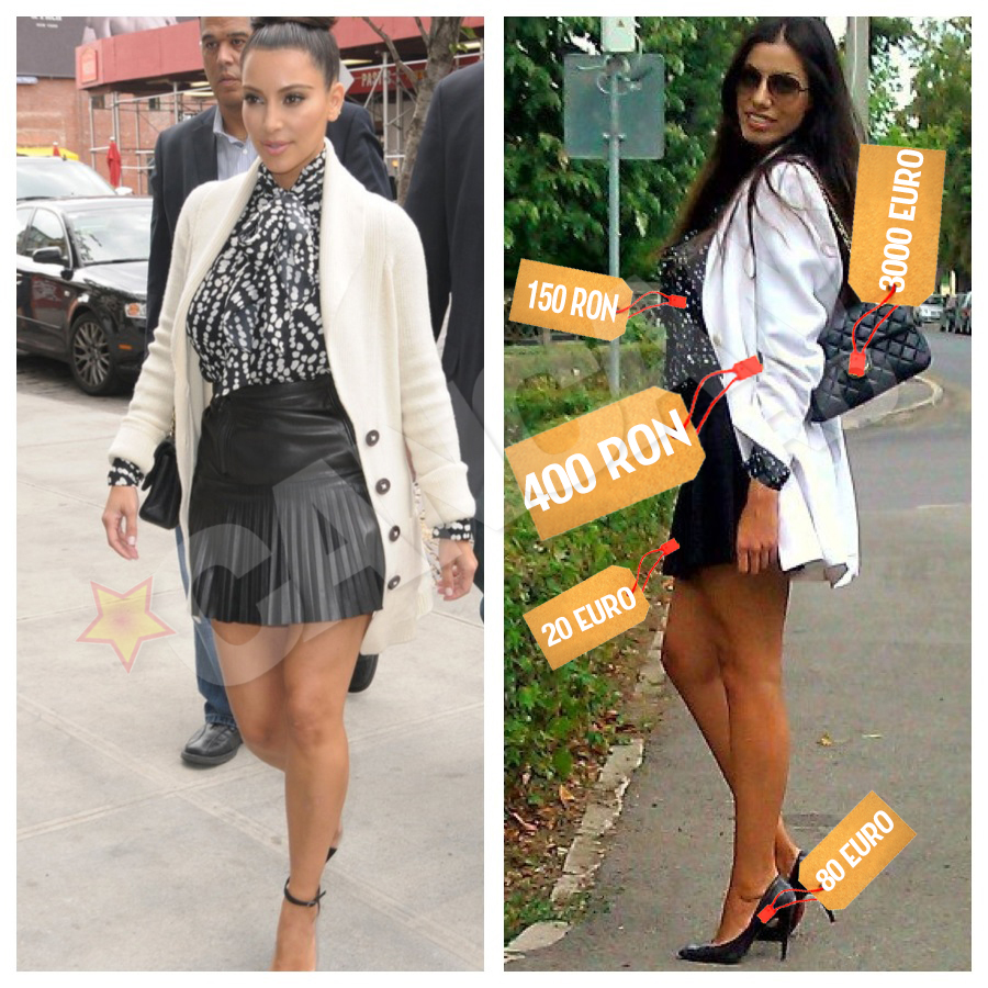 Ileana poarta un trenci Marks & Spencer, o bluza Top Shop, fusta Forever 21, Pantofi Via Uno, geanta Chanel. Total: 3.215 euro