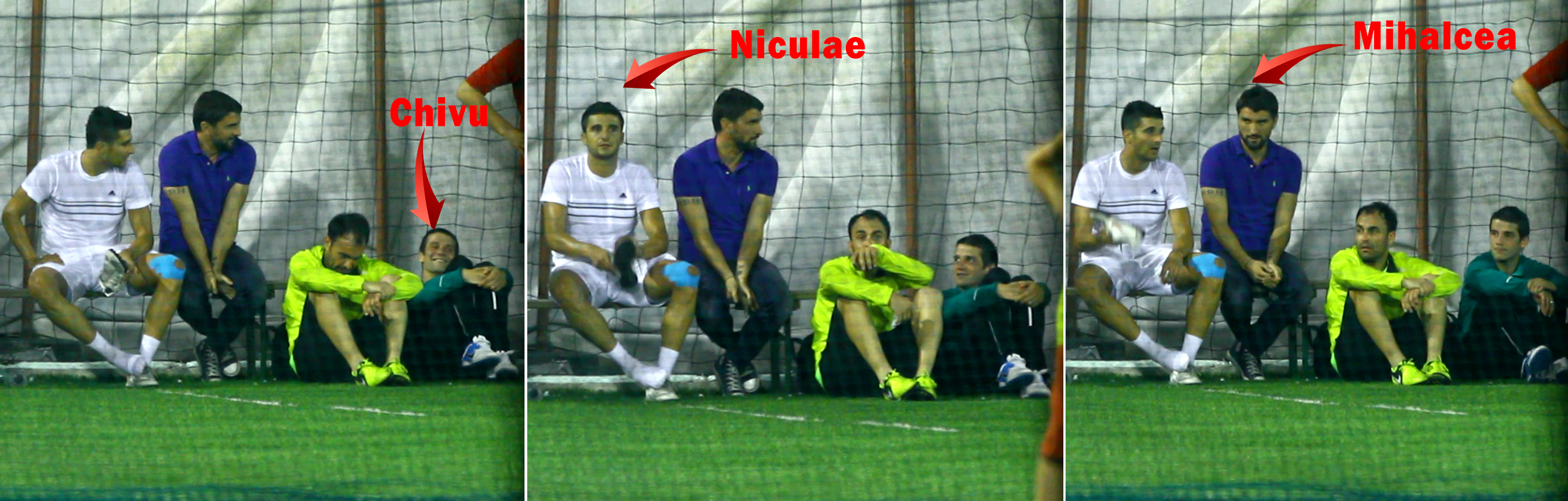 La un moment dat, Daniel Niculae a luat loc pe banca tinandu-se de glume cu fostul coleg de