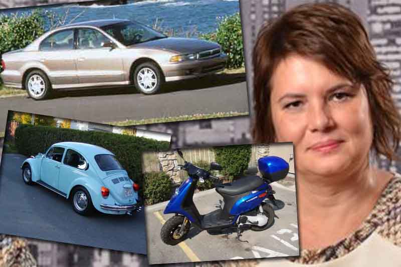 Sefa CFR Calatori, Corina Gatej - motoscuter Piaggio, Volkswagen si Mitsubishi