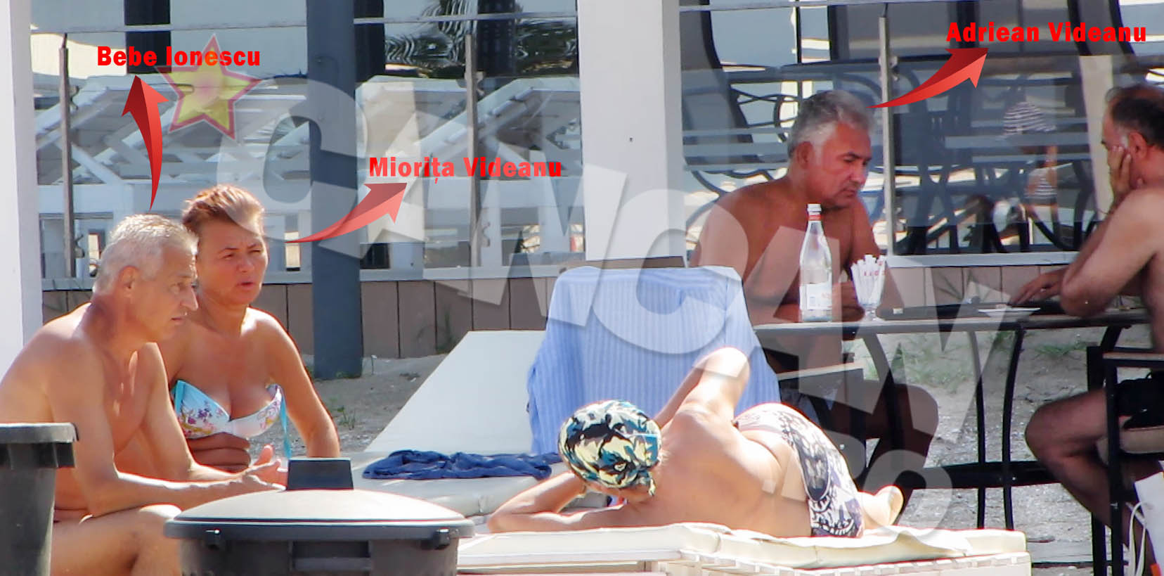 In timp ce fostul ministru al Economiei era prins de miza partidei de table, Bebe Ionescu o asculta oarecum dezinteresat pe Miorita Videanu, asteptand sa-i vina randul la masa