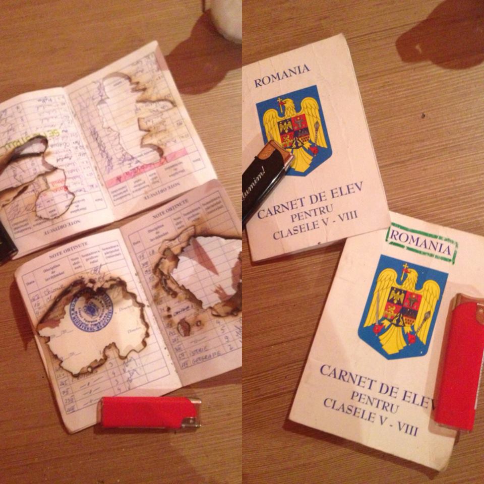 Georgiana si-a ars carnetul de note dupa ce a terminat gimnaziul