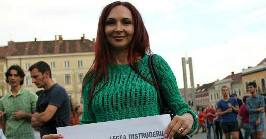 Oana Boc a protestat la Cluj. sursa: monitorulcj.ro