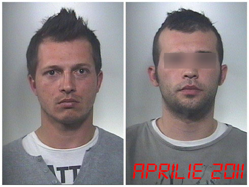 Seby si prietenul sau au fost arestati dupa ce au furat cosmetice dintr-un magazin din Italia. sursa: riviera24.it
