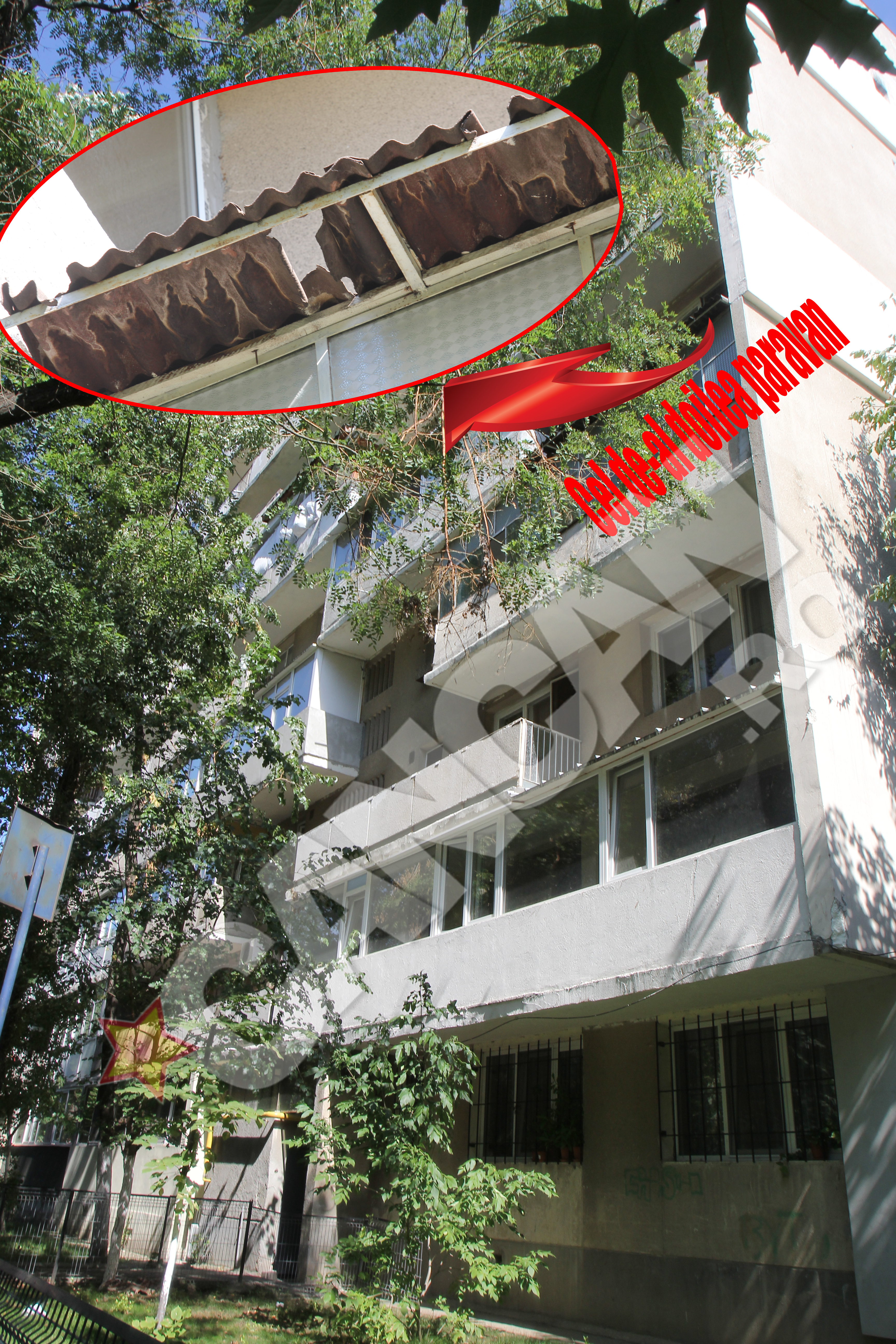 In cadere copilul a lovit si paravanul d ela etajul 4, care i-a atenuat caderea, mai spun vecinii