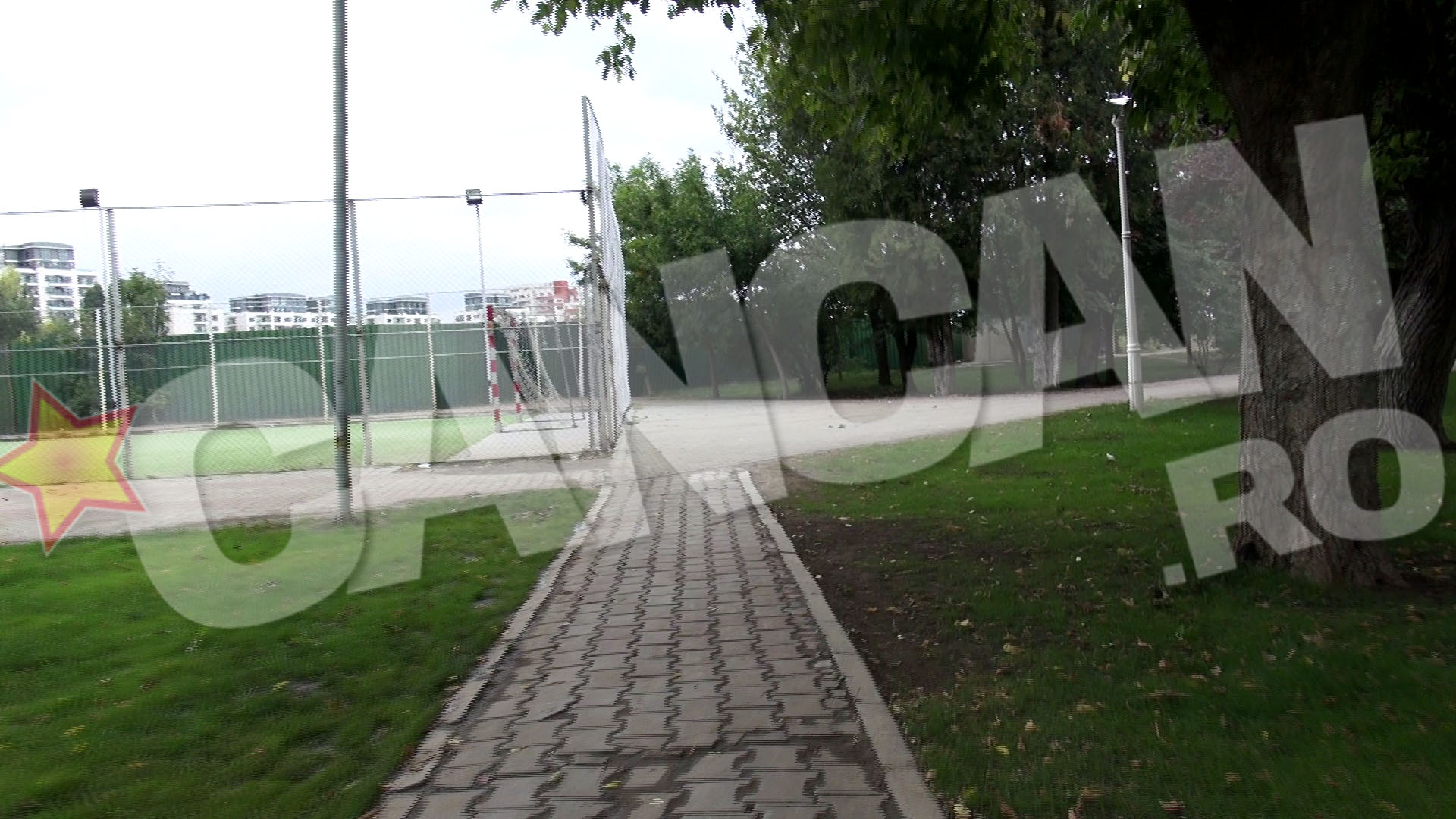 Ionut si Andrei au ocolit terenul de fotbal si au ajuns la spartura dn gard