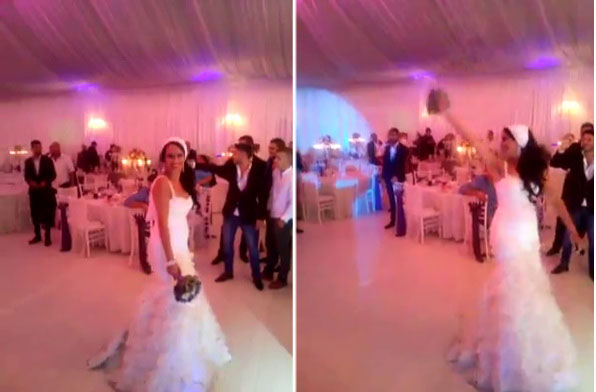 Claudia a aruncat pana la urma buchetul spre dominisoarele de onoare