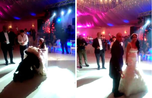 Sotul i-a scos Claudiei jartiera de sub rochie si la nunta, asa cum a facut si la cununie