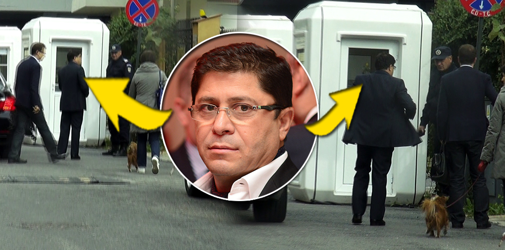 Ora 15.30. Afaceristul a ajuns la Ambasada prietenilor kazahi, fiind preluat de un jandarm imediat cum a coborat din masina