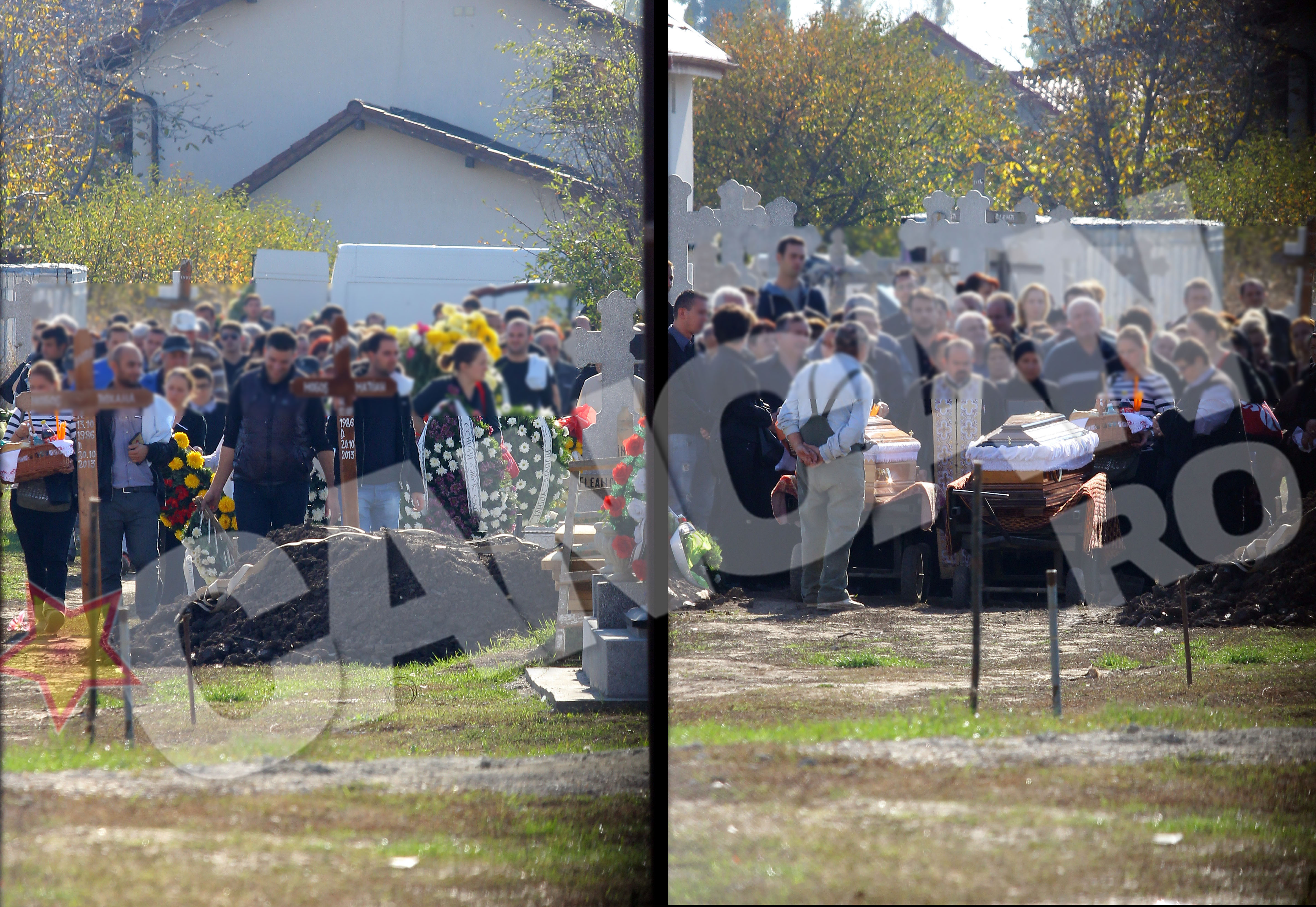 Numai durere si tristete se citea pe chipul pritenilor si familiile celor doi tineri care au pierit in accidentul de duminica