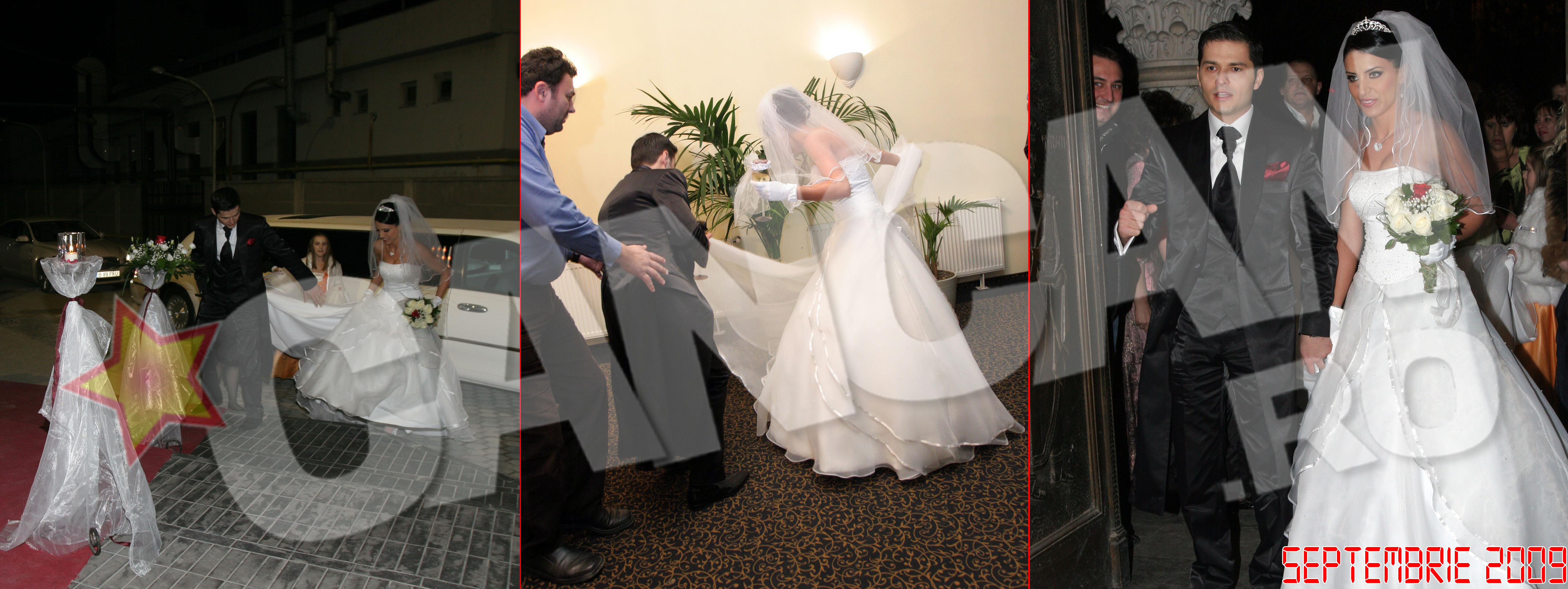 Liviu Varciu a avut multa treaba la nunta, inclusiv cu rochia Adelinei, care se agata in toate tufele si gardurile. Noroc ca parpalacul lui era mai scurt, si a evitat astfel un moment neplacut!