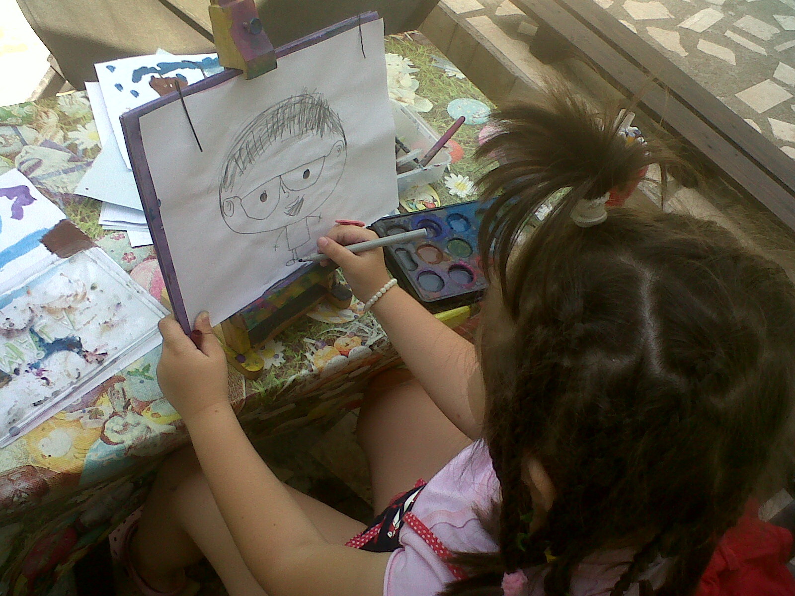 Eva picteaza de la doi ani