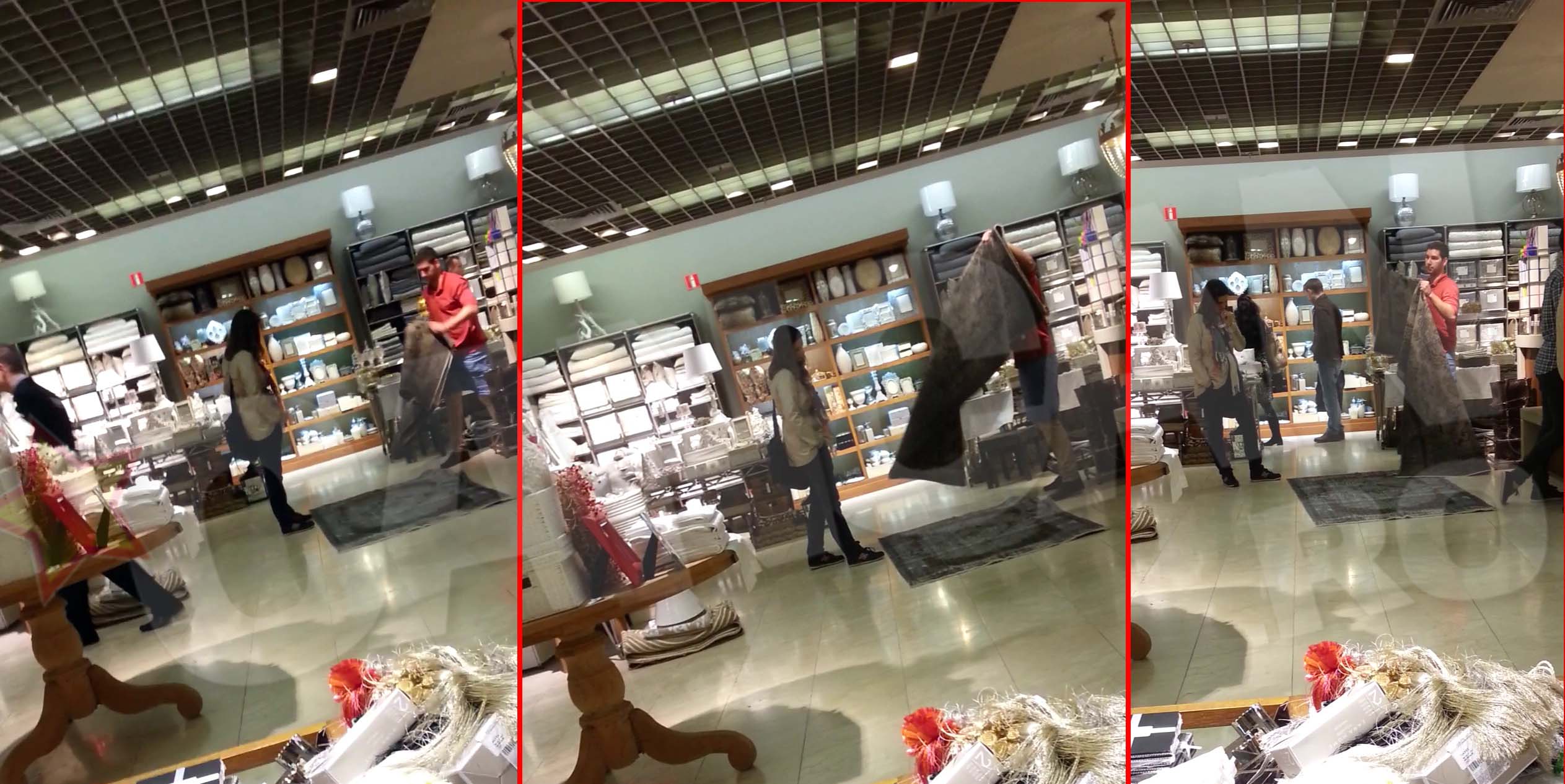 Vanzatorul a intors pe toate partile un covor in fata vedetei TV