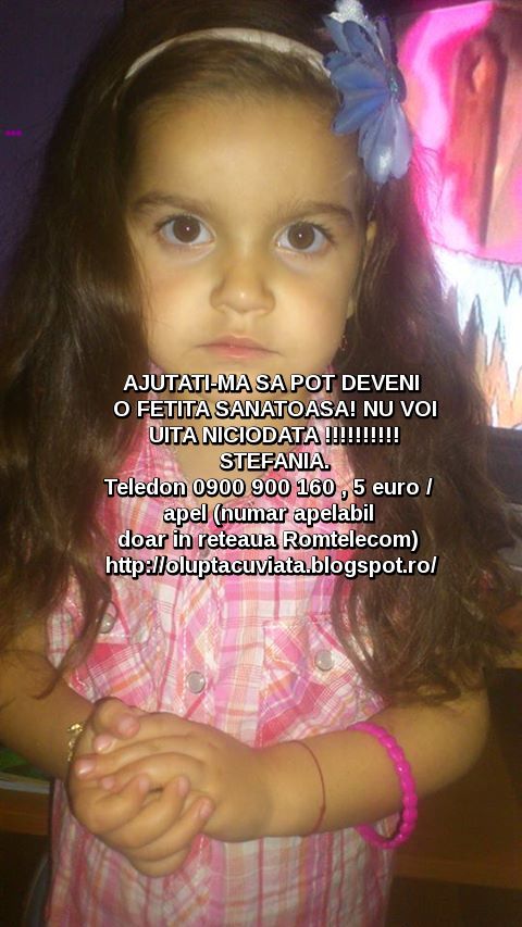 Stefania isi doreste sa manance si ea dulciuri, precum prietenii ei de joaca